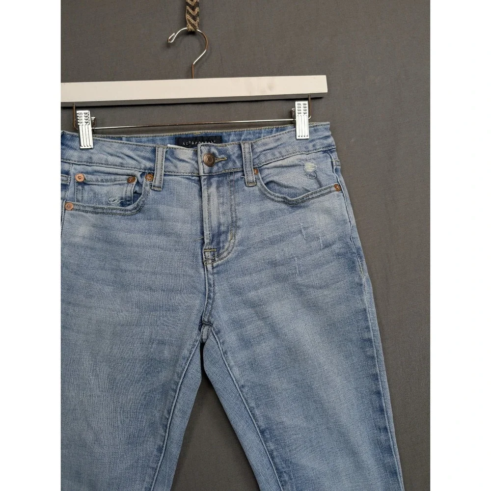 Aeropostale Mens 27x28 Denim Light Blue Wash Super Skinny‎ SJeans